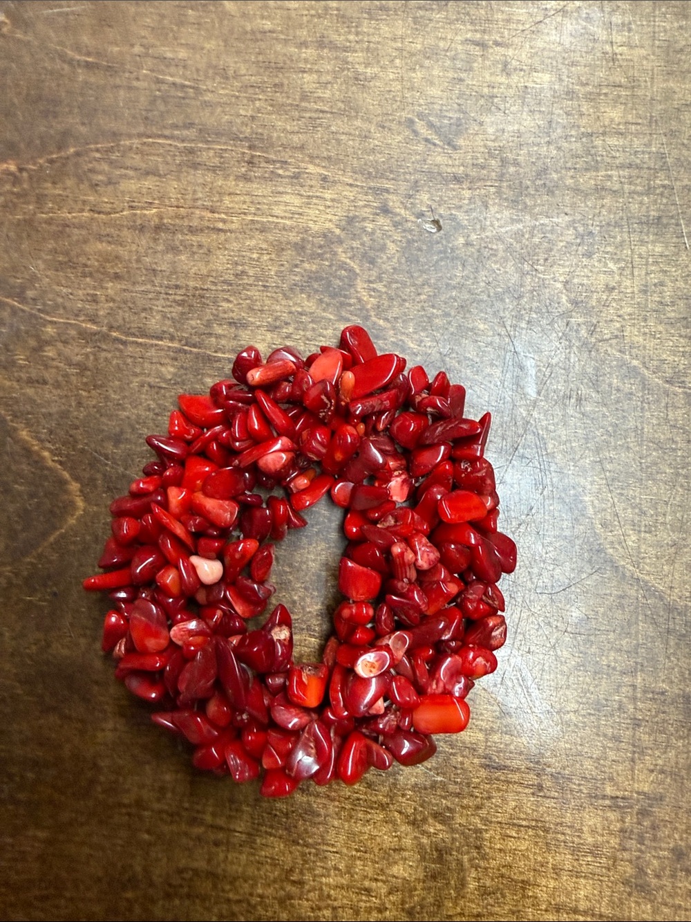 Red Agate Chip Stretch Bracelet